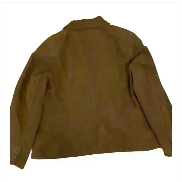 Coldwater Creek Wm’s  Brown Faux Suede Blazer Jacket M Button Casual Long Sleeve - Picture 2 of 7